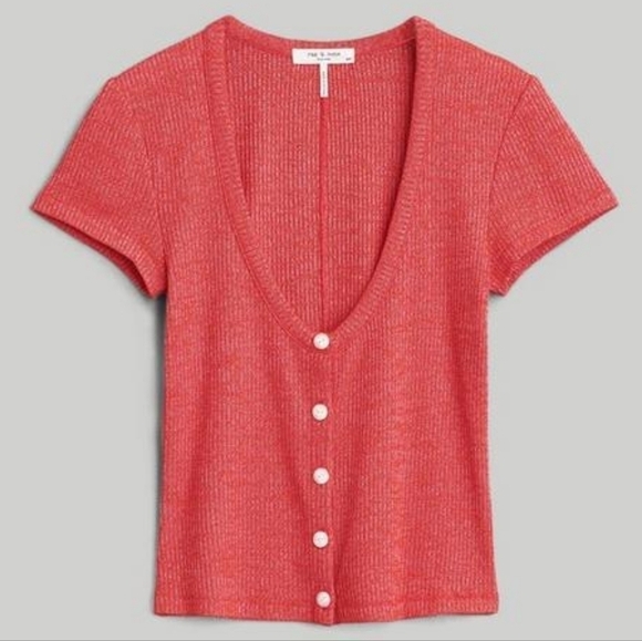 Rag & Bone The Knit Rib Scoop Neck Tee Rib T-Shirt - Picture 12 of 15